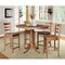 International Concepts Round 36 in Round Extension Dining Table with 4 Stools, Distressed Oak, 36 in W, 48 in L, 35.3 in H K42-36RXT-6B-S6172-4 - alternate 2